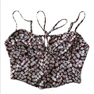 L.A Hearts Flower Print Cropped Corset Top size S